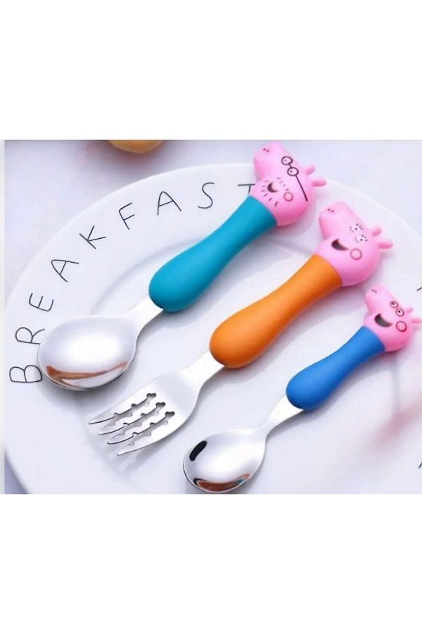 PEPİKON-Pepikon Peppa Pig - Fork Spoon Set of 3 1