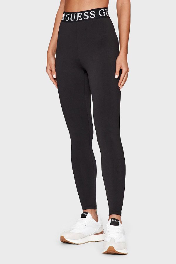 Guess Leggings Black High Waist Trendyol