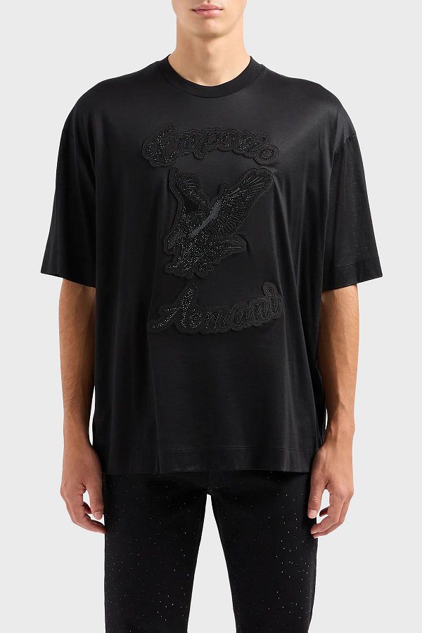 Emporio Armani Cotton Oversize Fit Crew Neck T Shirt Men's T