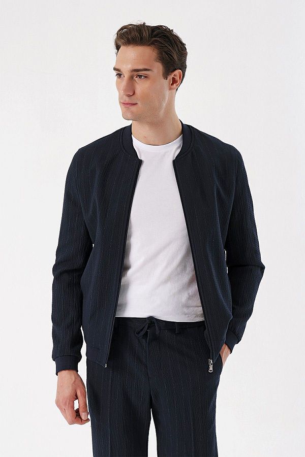 Morven Men s Navy Blue River Island Dynamic Fit Bomber Coat Trendyol