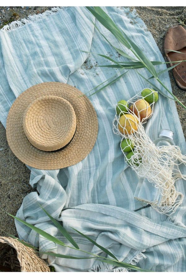 TEOHOMEL NENS Muslin Peshtemal Beach Towel 100 Cotton Yarn Painted 100X175 cm Trendyol