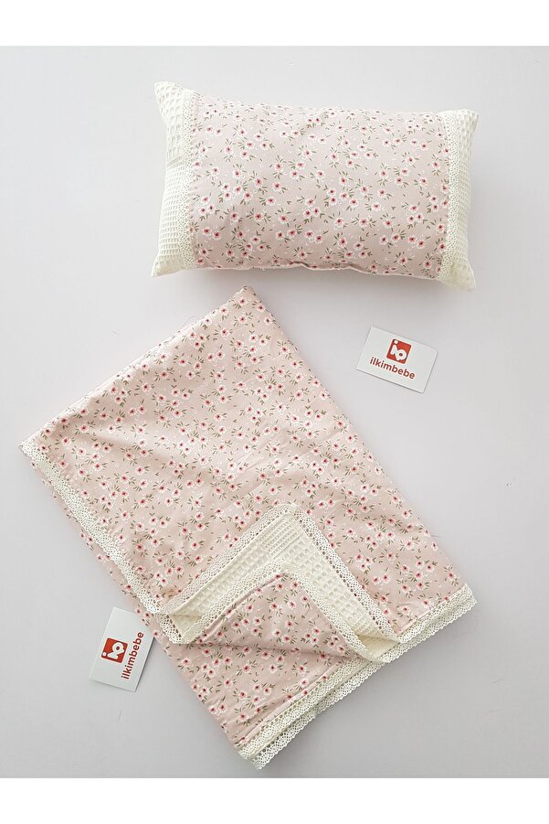 ib ilkimbebe Çiçek Dantelli Pikeli Battaniye Yastık