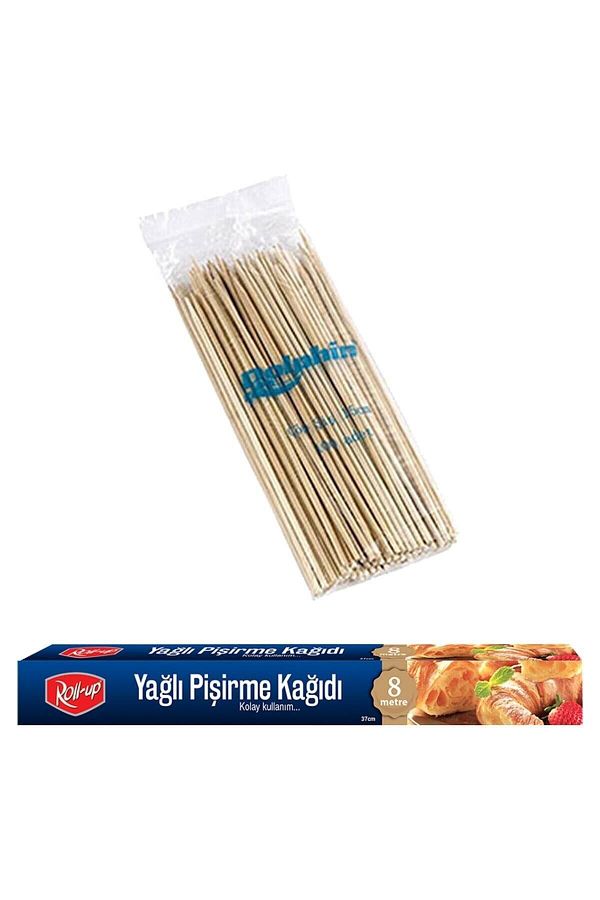 Roll-Up-Set of 8 Meters of Cooking Paper and 100 Bamboo Garbage Skewers 1