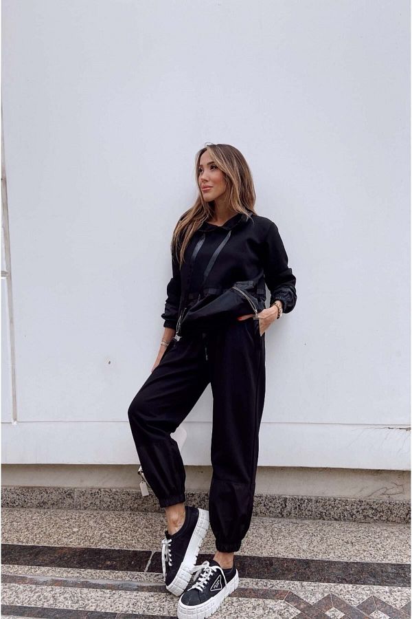 BEBE PLUS-Women's Parachute Garnish Tracksuit Set 1