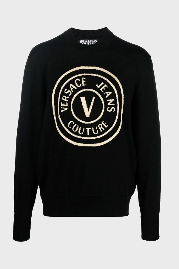 VERSACE JEANS COUTURE Versace Logo Woolen Regular Fit Crew Neck Sweater Men s Sweater 73gafm03 Cm01a K42 Trendyol