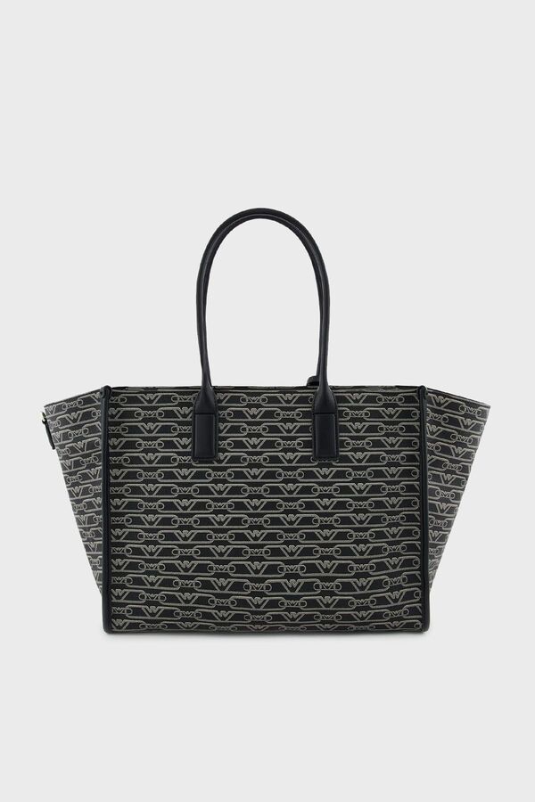 Armani Handtasche Lack Schwarz Emporio Armani Large Logo