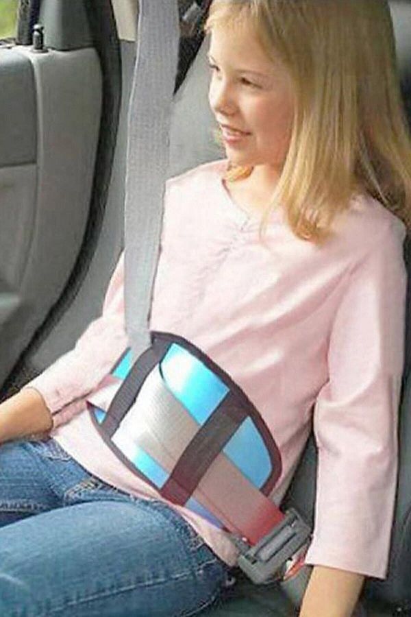 Bundeba-Soft Kids Blue Seat Belt Organizer Case Car Seat Belt Holder Belt Organizer Pad 1