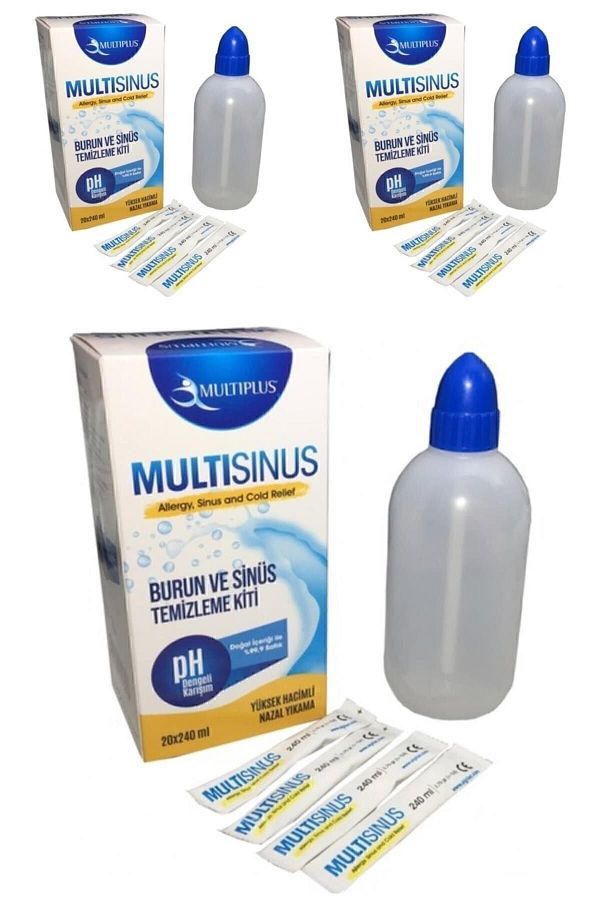 Multiplus-مجموعة تنظيف الأنف والجيوب الأنفية المتعددة - عبوة من 3 قطع 1