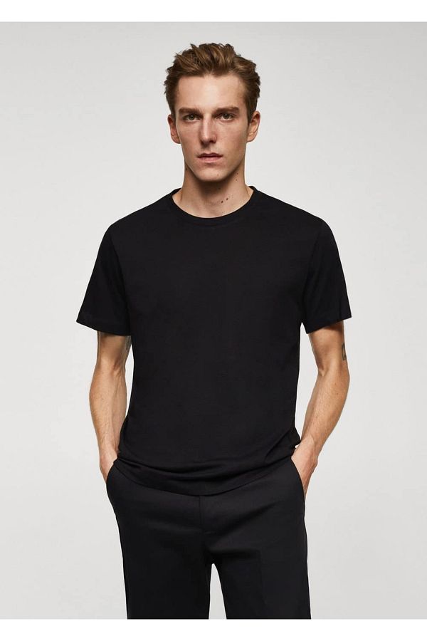 MANGO Man-Basic-Baumwoll-T-Shirt 1