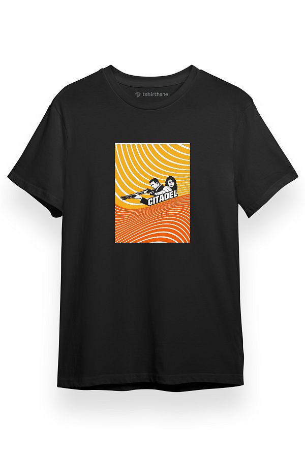 Tshirthane-Citadel Yellow Red Lines Black Short sleeve Men's T-shirt 1
