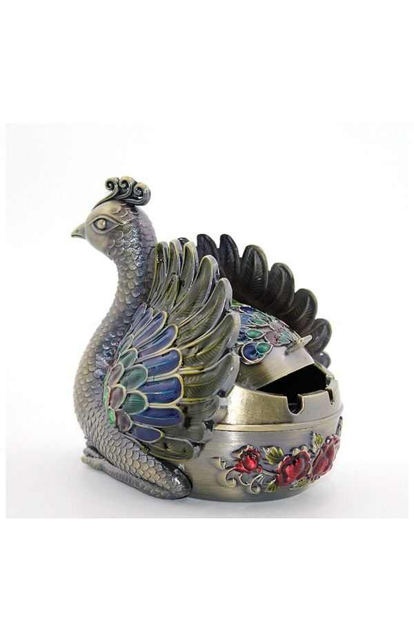SOYİPO-Metal Peacock Figure Ashtray Decorative Gift 1