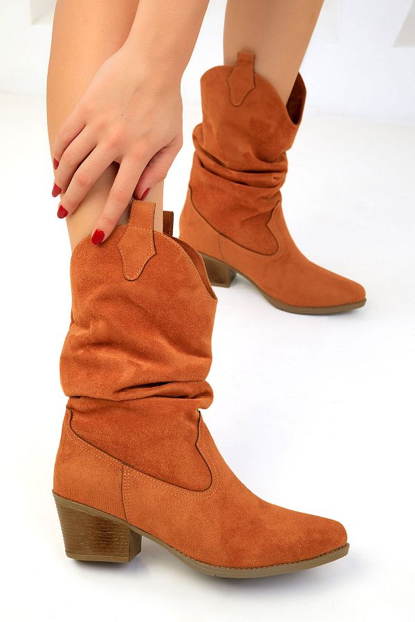 SOHO-Tan Suede Γυναικείες Μπότες - 19588 Model Bootie 1
