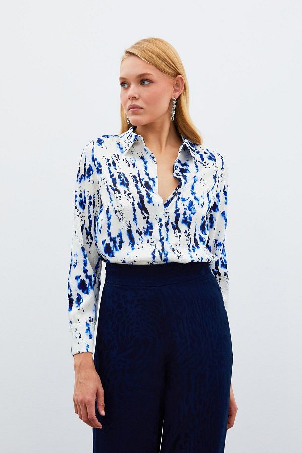 Sateen-Sax Blue Grizzly Long Shirt 1