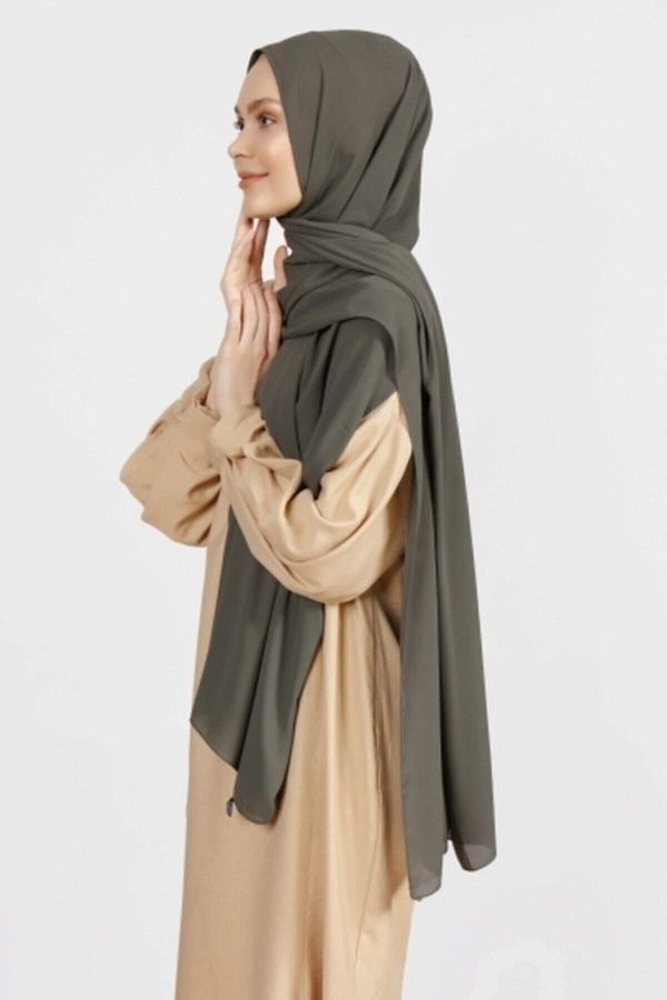 Differenza-Crepe Shawl Dark Khaki 1