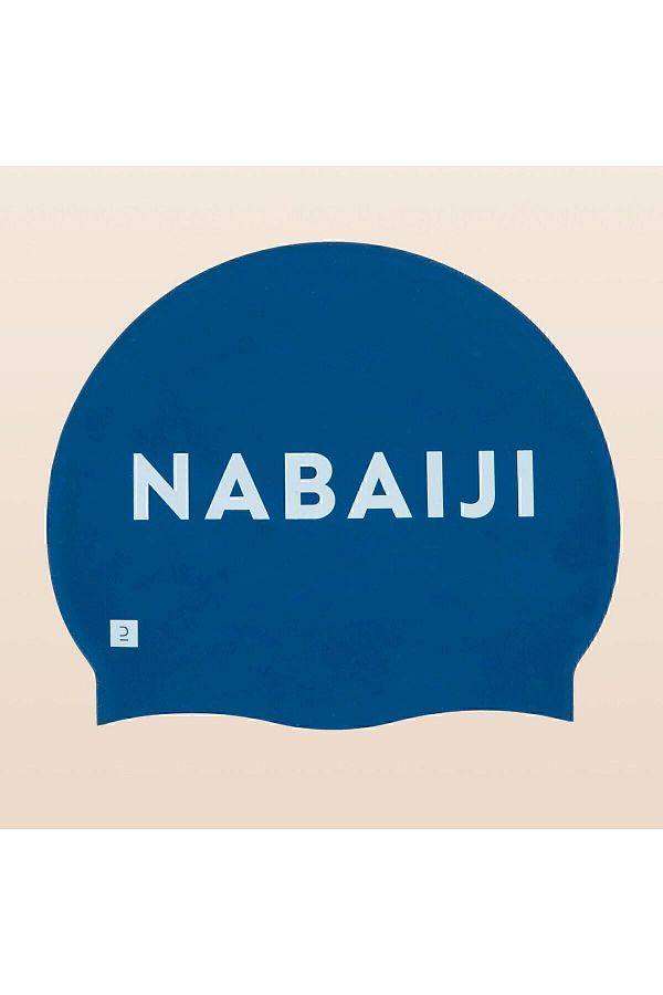 Decathlon-قبعة سباحة من السيليكون من Nabaiji - 500 موديل مع شعار / أزرق 1