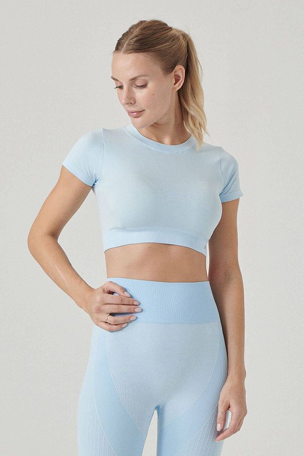 Jerf-Captiva Soft Textured & Flexible Crop Top Blue 1