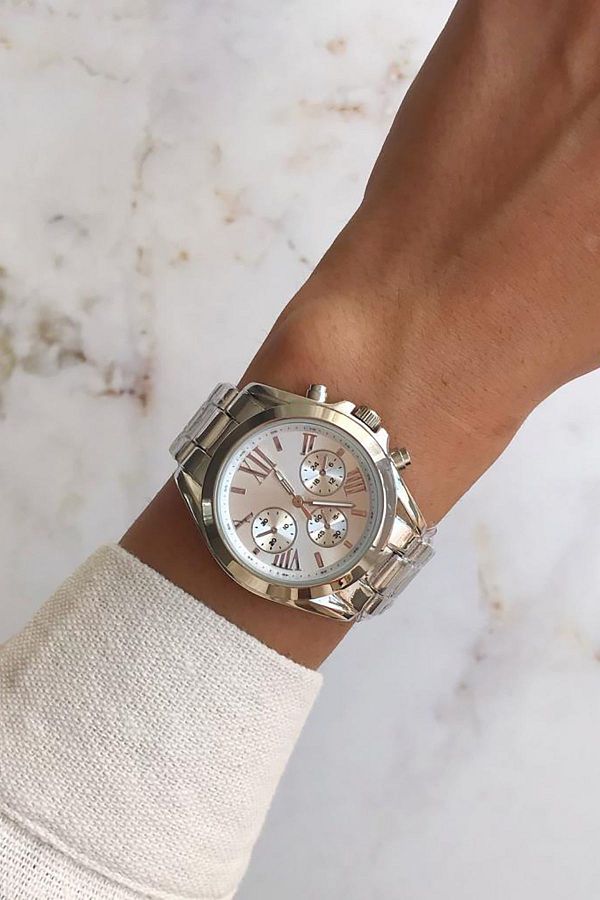 OQQO-Dial Design Metal Full Silver Women's Wristwatch 1