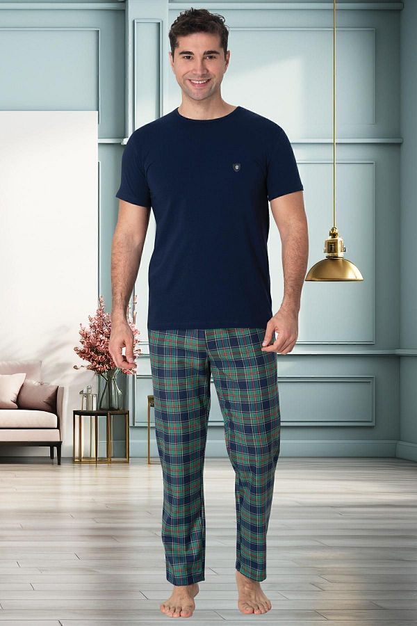 ByLohusa Green Plaid Plus Size Men s Pajama Set Trendyol