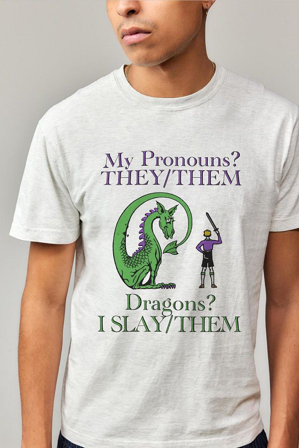 Tee&more.-Μπλουζάκι Unisex Regular Fit They/Them Dragon Printed Premium 1