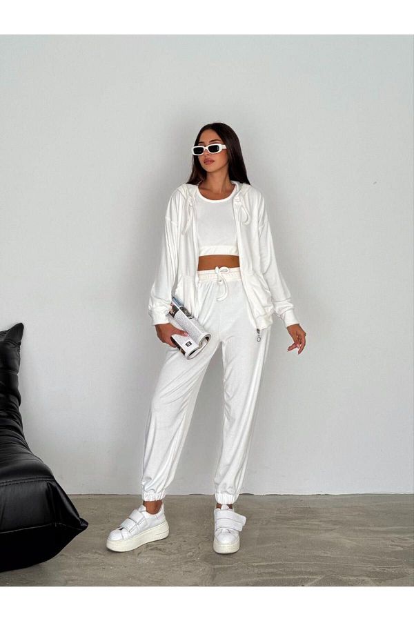 White velvet sweatsuit outlet
