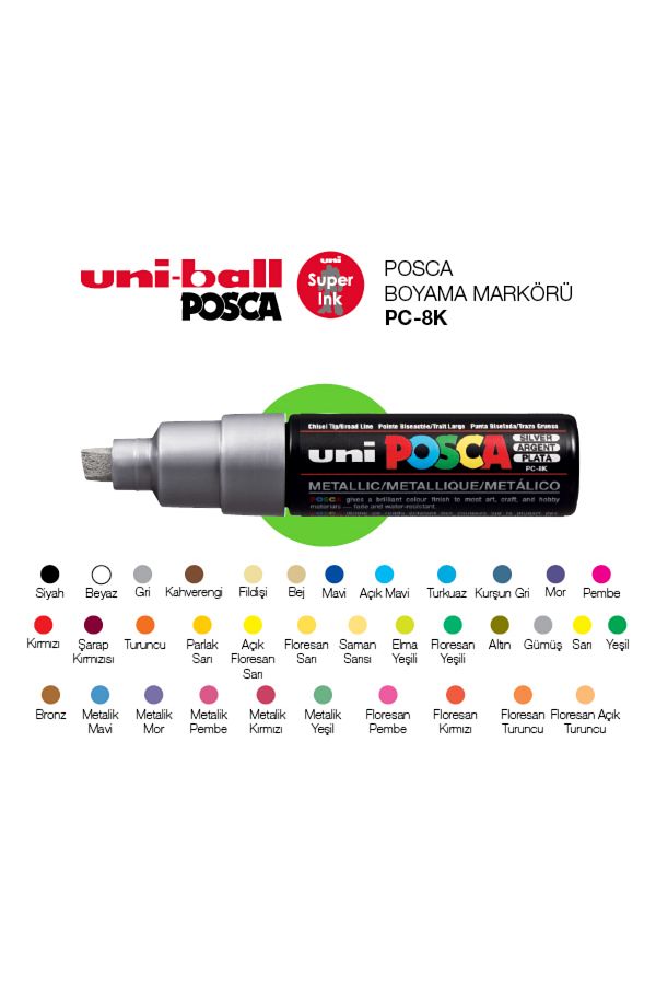 Uni-قلم تحديد Pc-8k-posca ذو أساس مائي أحمر - 8.0 1