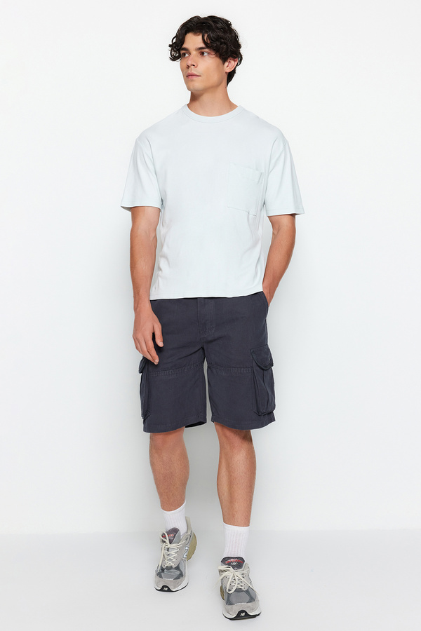 Trendyol Collection-Antracitové kraťasy Regular Fit - Cargo Pocket, Tmnss23Sr00048 1