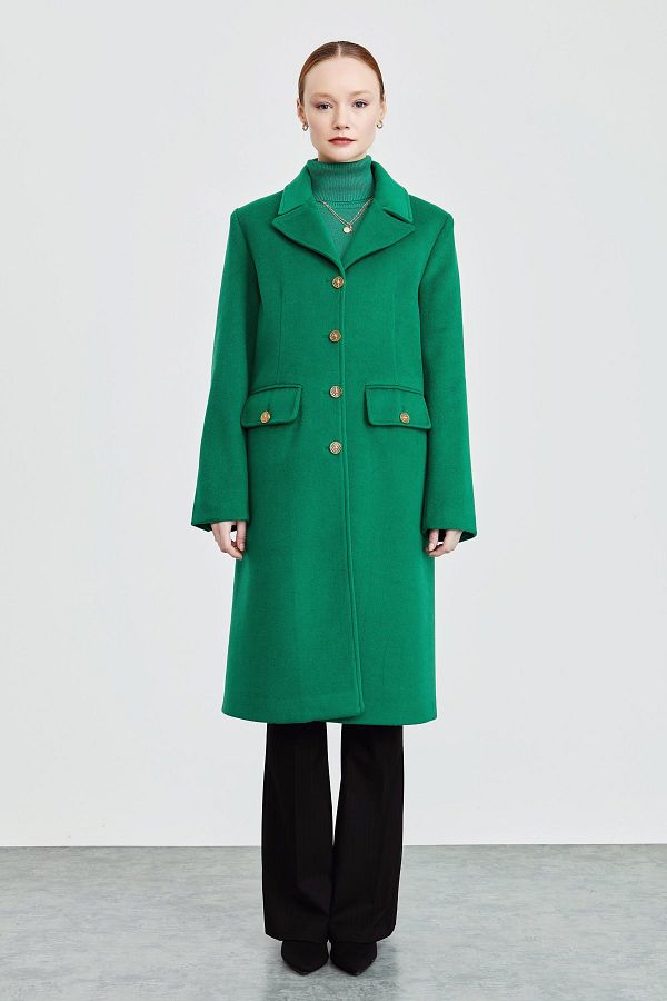 Benetton green coat clearance