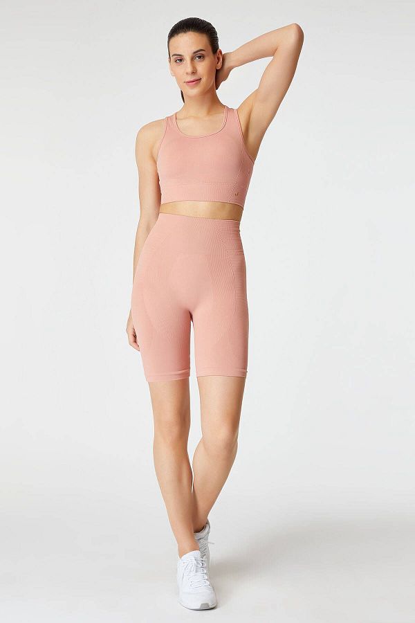 Jerf-Gela Sculpting Sport Biker-Strumpfhose in Pastellrosa 1