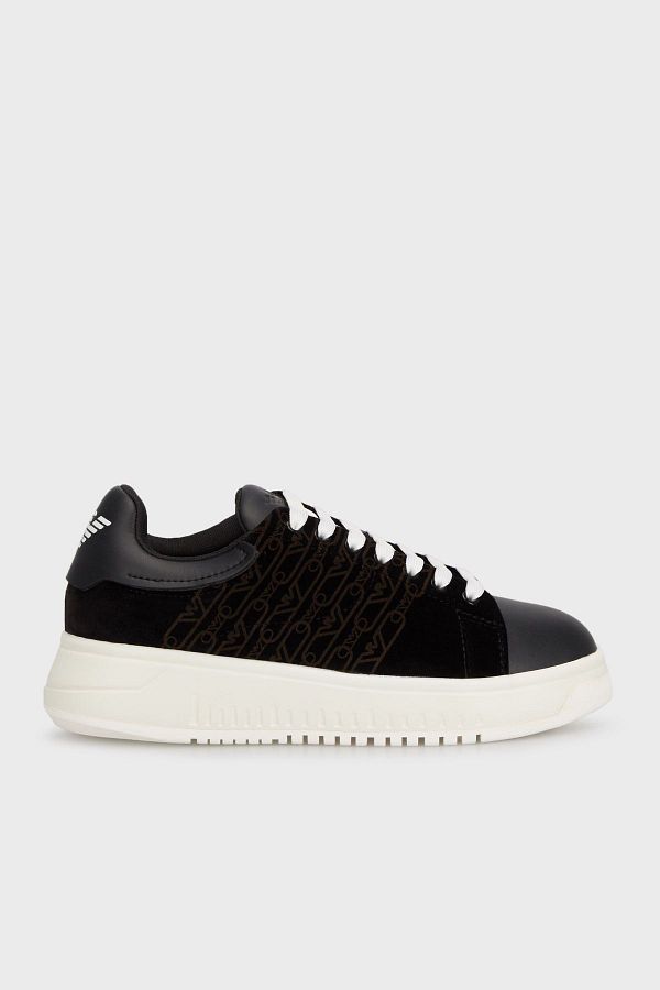 Emporio Armani Thick Sole Velvet Sneaker Shoes X3X024 Xr228 00002 Trendyol