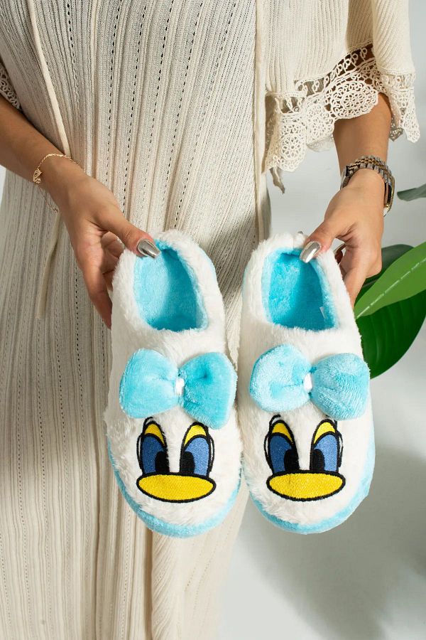 Behtah Kundura Closed Front Fluffy Duck Figure Slippers Women s Home Slippers Maternity Slippers Trendyol