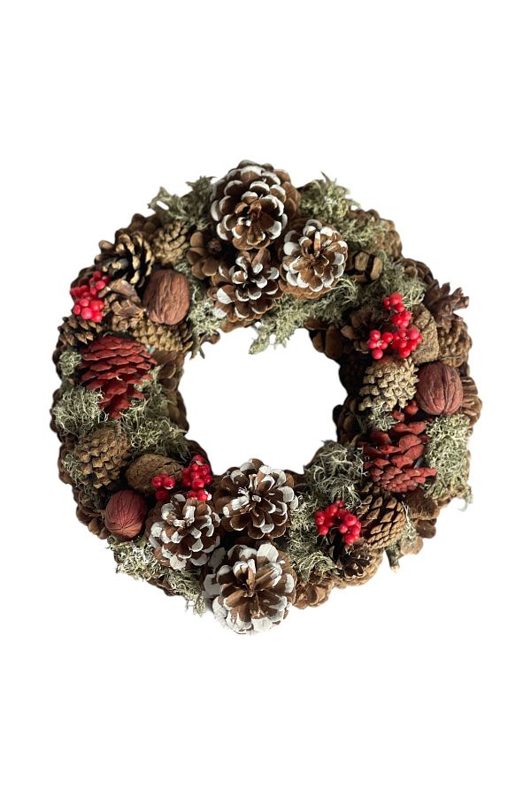 ART PINE-Natural Oak Moose Bubble Door Decoration Wreat Christmas 30cm 1