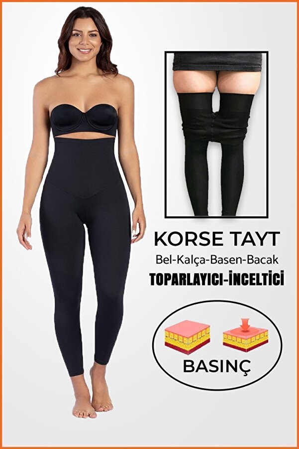 ELEGANCE KORSE Yüksek Bel Korse Tayt Sıkılaştırıcı Inceltici Doğum Sonrası Toparlayıcı Lohusa Tayt