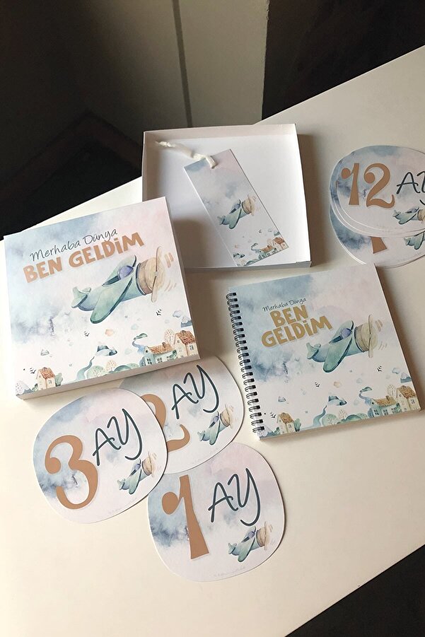 bi tutam mutluluk Erkek Bebek Kutulu Anı Ajandası Seti - Bas102