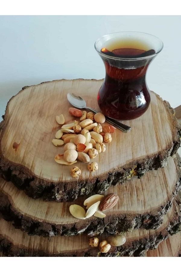 canhobitasarım-Can Hobby Design - 8 Natural Wooden Decorative Log Serving Presentation Trays 1