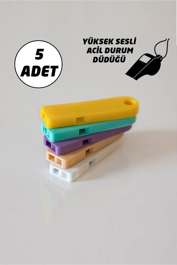 HobiHub-5 Colorful Emergency Whistles - Earthquake and Referee Whistle 1