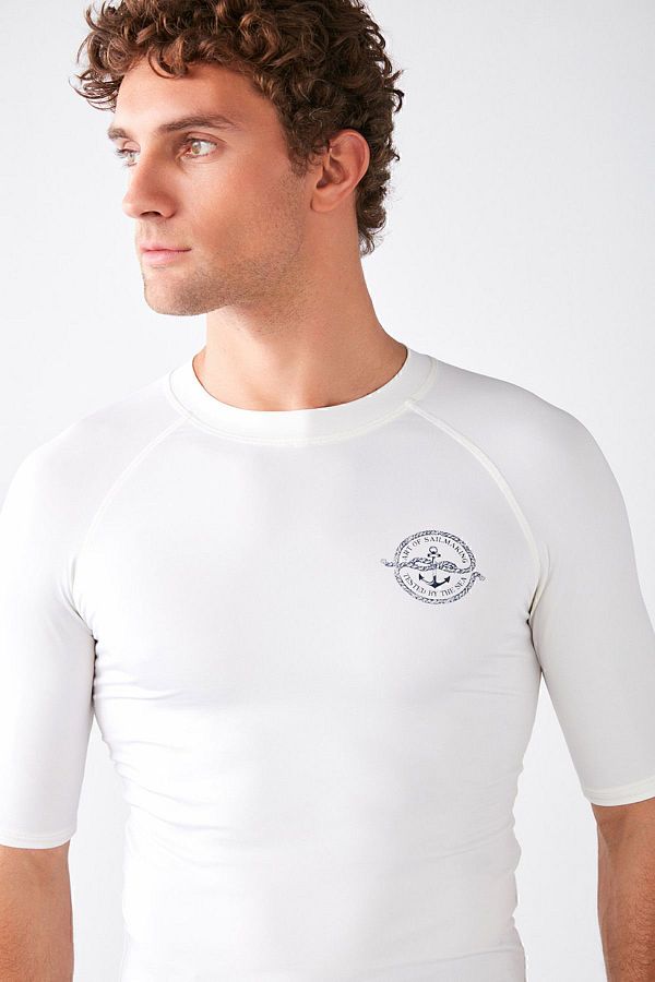 Kom Berklyas UV Protective Round Neck Short Sleeve Top Swimsuit Trendyol