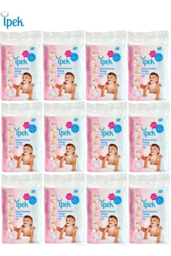 İpek Bebek Temizleme Pamuğu 720 Adet (12Pk*60)