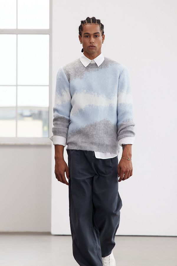 Trendyol Collection-Limited Edition - Blue Ethnic Knitwear Sweater, Crew Neck TMNAW25KZ00052 1