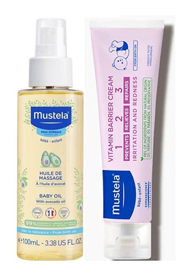 Mustela Bebek Bakım Masaj Yağı 100ml - Mustela Vitamin Barrier 1-2-3 Cream 100ml