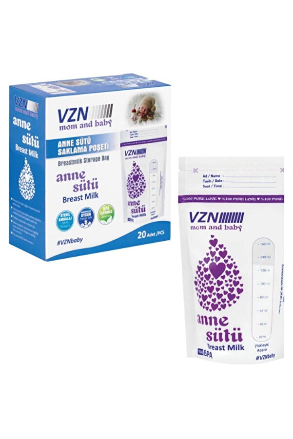 MedPride Vzn Anne Sütü Saklama Poşeti - Süt Saklama Poşeti 20 Adet