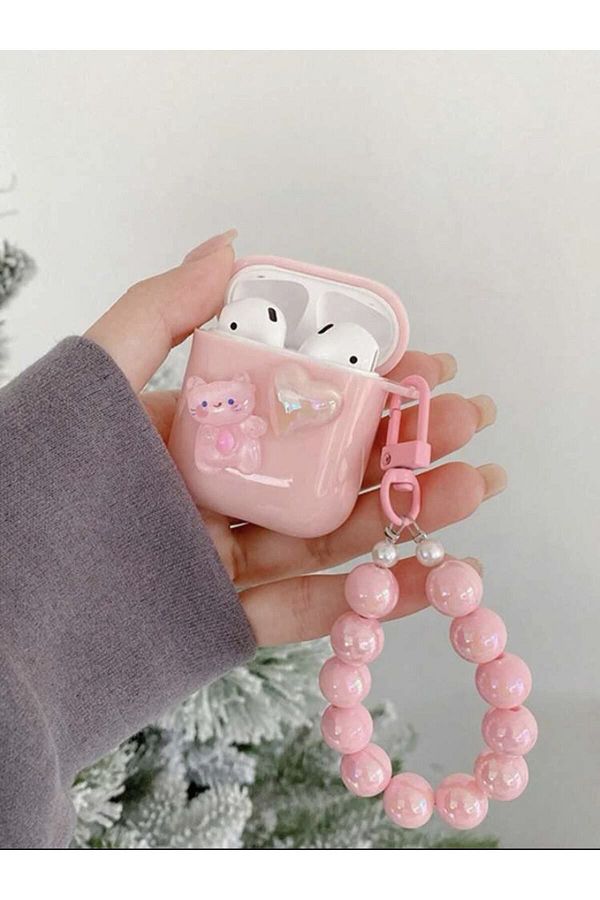 SHEIN-Cat and heart decorated case compatible with Airpods 1/2 generation 1