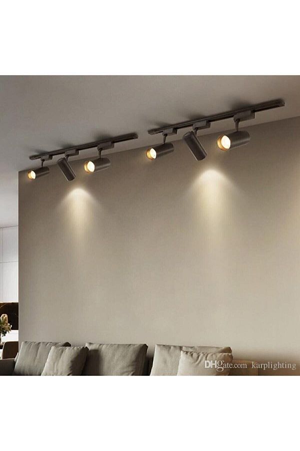 GARRA-Black Case and Daylight 6 Pieces 360 Degree Rotating LED Rail Spot Lamp 2 Pieces 1 m Rail Luminaire 1
