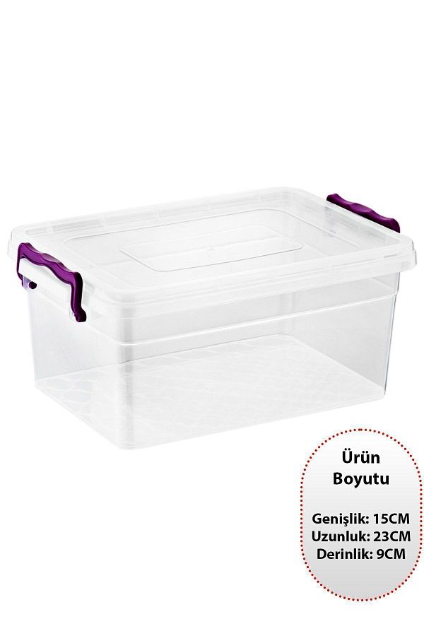 ASUDE-Food Storage Container Space Saving Transparent Box with Lid and Handle 2.00 Lt 1