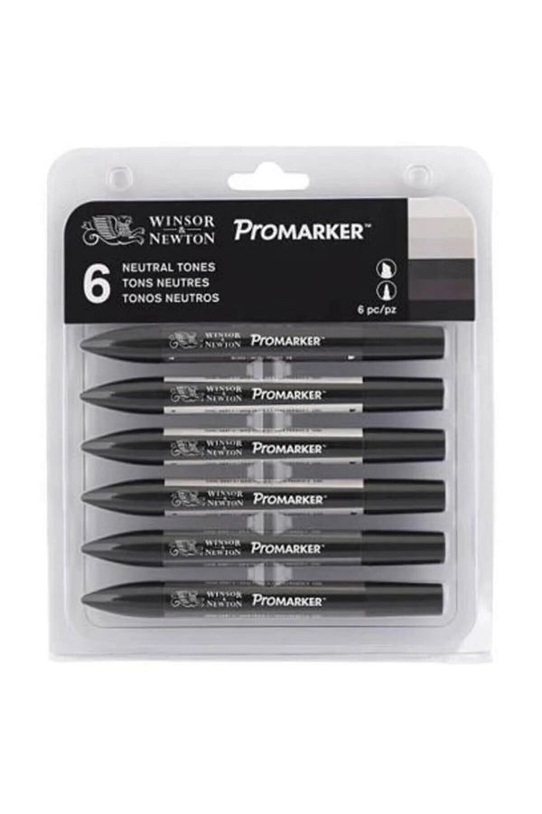 Winsor Newton-Winsor & Newton Promarker 6 Pack Neutral Tones 1