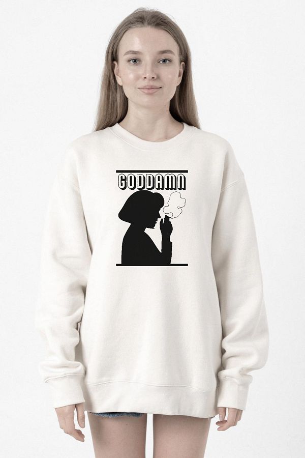Tshirthane Pulp Fiction Mia Wallace Goddamn White Women s 2ip Sweatshirt Trendyol