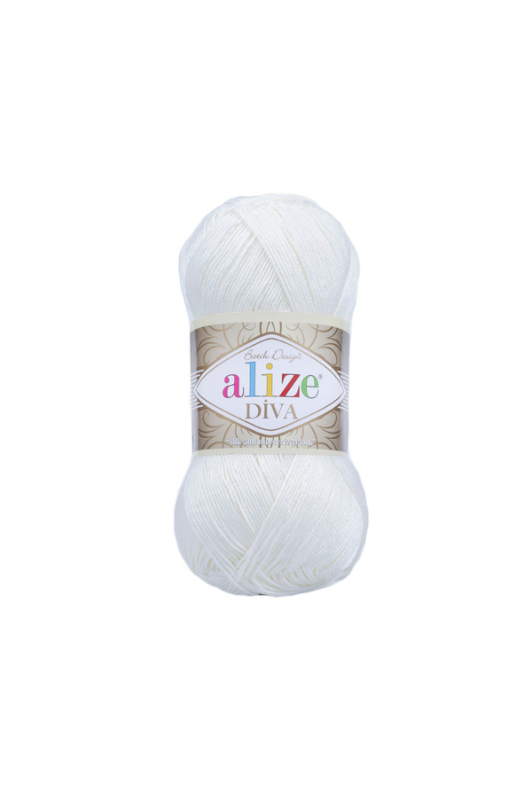 Alize-Diva Mercerized IP-450 Pearl 100 Gr. 350 M (IT IS SMALLER IN SIZE THAN WOOL KNITTING YARNS) Magnolia 1