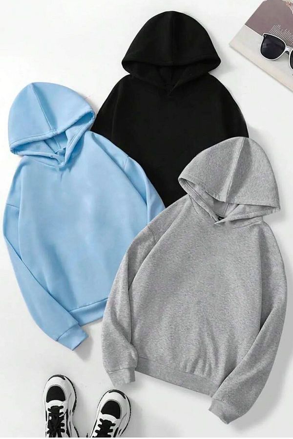uyguntarz-Bluza typu oversize z kapturem, unisex, 3 cale, bez nadruku 1