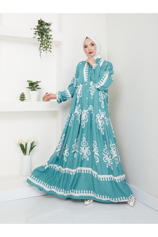 VOLT CLOTHİNG-Ethnisch gemustertes Damenkleid 1