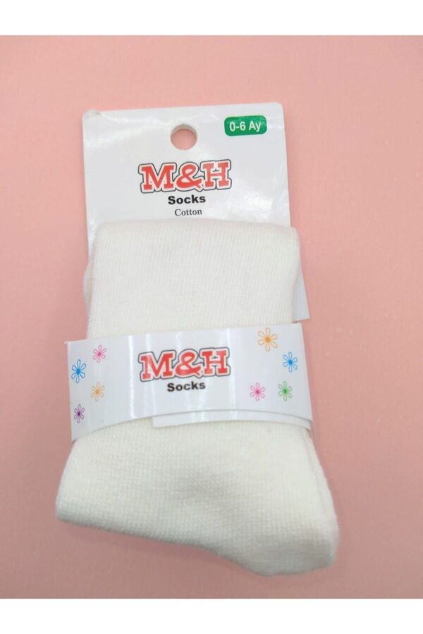 BUKAWEAR Bebek Ve Çocuk Krem Külotlu Çorap Pamuklu Ekru