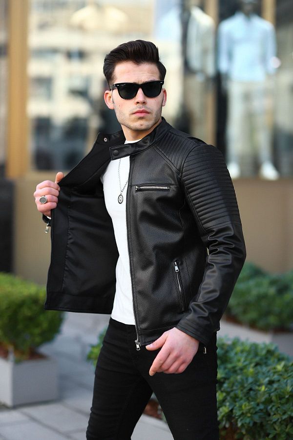 Men's black jacket sales